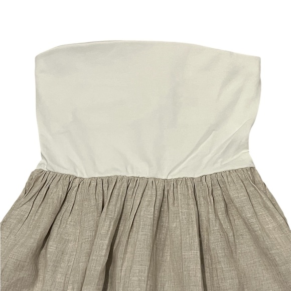 The Drop Women's Cream khaki Hellen Strapless Mixed Media Maxi Dress Medium - Picture 7 of 13